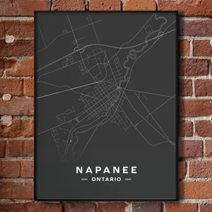 Carte de Napanee, Ontario | Ardoise | Impression de l’affiche