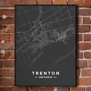 Carte de Trenton, Ontario | Ardoise | Affiche Imprimer | Quinte Ouest