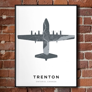 Carte de Trenton, Ontario | C-130 Hercules Aircraft | Affiche Imprimer | BFC Trenton