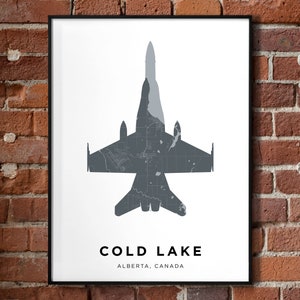 Map of Cold Lake, Alberta | CF-18 Hornet Fighter Aircraft | Poster Print | RCAF