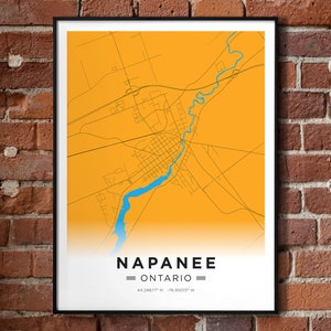Carte de Napanee, Ontario | | couleurs de la ville Impression d’affiches