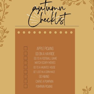 Fall Checklist Printable Art Downloadable Checklist Autumn Art Home ...