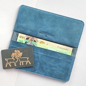 Cartera de cuero larga Plus+, cartera para chaqueta, regalo, cartera para él, cartera para ella, carteras para hombre y mujer, cuero de plena flor, premium imagen 2