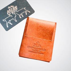 Pocketbook Pro Kartenhalter, Pueblo Pflanzlich gegerbtes Leder, Leder Kartenhalter, Handgemacht, Geschenk, Made in Canada, Minimalistische Geldbörse, Ledertasche