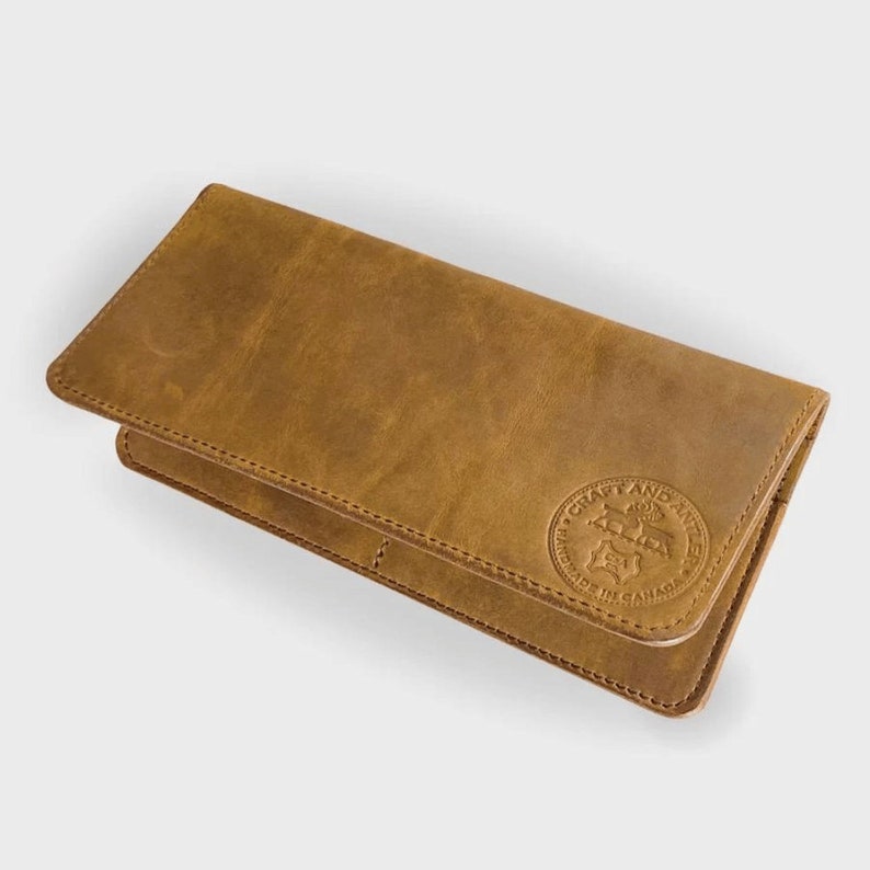 Cartera de cuero larga Plus+, cartera para chaqueta, regalo, cartera para él, cartera para ella, carteras para hombre y mujer, cuero de plena flor, premium Marrón