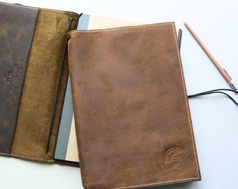 Funda de cuero de primera calidad para diario, cuaderno recargable Moleskine Leuchtturm A5/A6, diario de viaje, funda para Bullet Journal, fabricada en Canadá