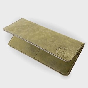 Cartera de cuero larga Plus+, cartera para chaqueta, regalo, cartera para él, cartera para ella, carteras para hombre y mujer, cuero de plena flor, premium Olive