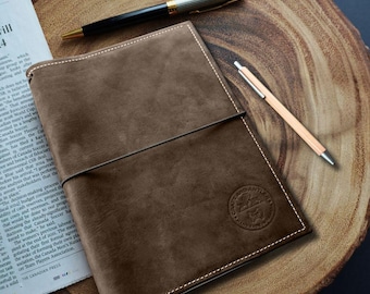 Leather Journal Cover, A5/A6 Notebook Cover, Leather Notebook, Field Notes Cover, A5 Leather Cover, Full Grain Leather, Gift, Made in Canada
