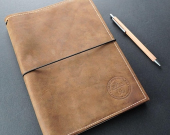 Premium Leather Journal Cover, Moleskine leuchtturm A5/A6 Notebook Refillable, Traveler's Journal, Bullet Journal Cover, Made in Canada