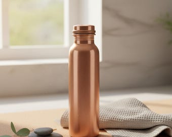Pure Copper Water Bottle | Hammered Ayurvedic Tamra Jal Flask (950ml)