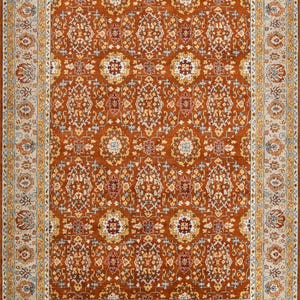Classic Traditional Hand Knotted Rust Orange Soft Wool Oushak Area Rug Turkish Style 8x10, 9x12, 10x14 For Livingroom, Customize In Any Size