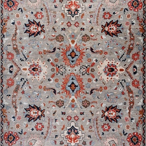 9x12 Persian Classic Orange Traditional Oushak Hand Knotted Wool Area Rug, 8x10, 9x12, 10x14, Vintage Handmade Carpet Turkish Rug For Home