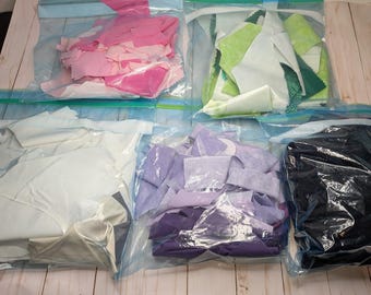 Solid Color Fabric Scrap Bags – Quilting Cotton Remnants for Sewing & Crafts
