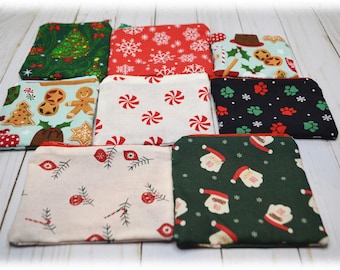 Christmas Holiday Seasonal Festive Mini Zipper Pouch Coin Purses- Multiple Options and Sizes!