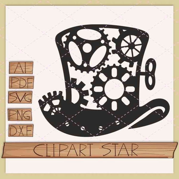 Hat Steampunk SVG clipart victorian goggles