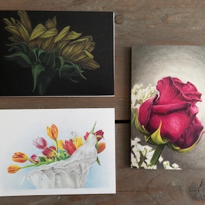 Blanco wenskaarten met bloemen
