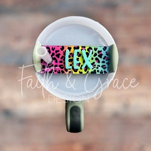 Rainbow Leopard Tumbler Name Plate | Compatible with Stanley 30 & 40oz