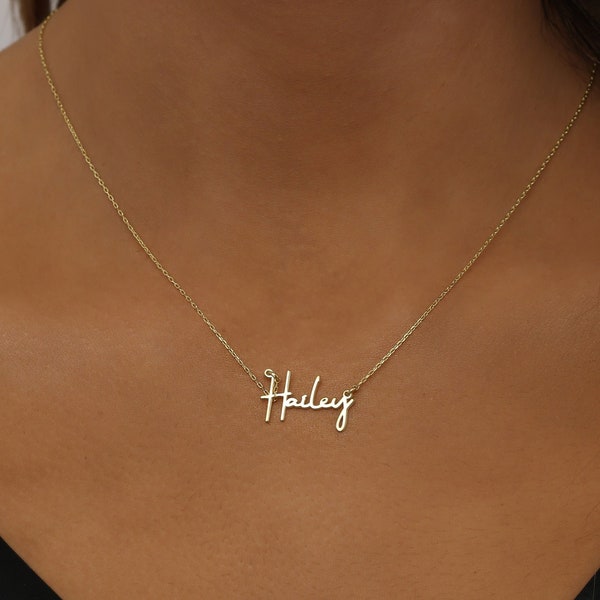 Collana con nome personalizzato personalizzato - Collana con nome delicato scritto a mano - Collana con nome in argento sterling 925K - Gioielli minimalisti - Regalo perfetto per lei