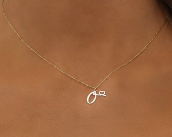 Personalised Initial Letter Necklace - Custom Name Jewellery - Minimalist Letter Pendant - Letter Charm Necklace - Personalized Jewelry