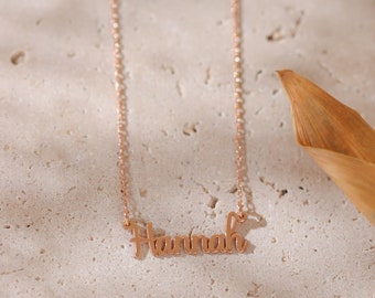 Gepersonaliseerde naam ketting-Gouden naam ketting-Sterling zilveren naam ketting-naam Script ketting-perfect cadeau voor haar-gepersonaliseerde gift