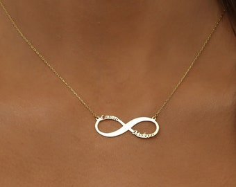 Personalisierte Infinity Name Halskette-Dainty Eternity Halskette-Familienname Halskette-Custom Infinity Name Schmuck-Geschenk für sie-Moms Schmuck