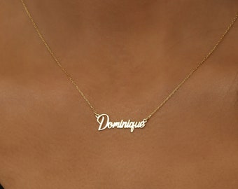 Collana con nome personalizzato personalizzato, firma minimalista, collana con nome, collana con nome, gioielli personalizzati, regalo per la mamma, regalo di Natale