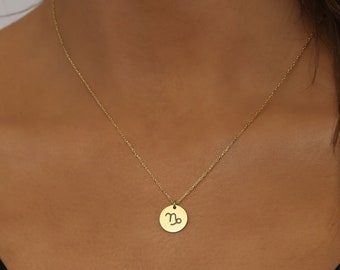 Horoscope Necklace - Custom Necklace - Dainty Astrology Necklace - Small Zodiac Coin Necklace - Virgo Zodiac Sign Necklace - Birthday Gift