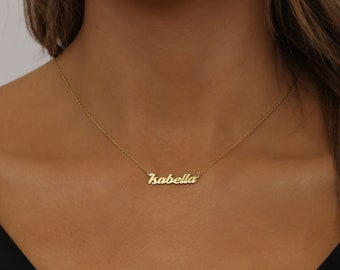 Collares de nombre personalizado-Collar de nombre delicado-Joyería de nombre de guión pequeño-Collar de nombre de firma-Collar de nombre personalizado-Joyería personalizada