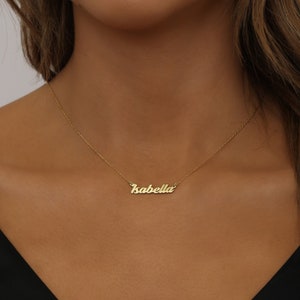 Personalisierte Name Halsketten-Dainty Name Halskette-Kleine Script Name Schmuck-Signature Name Halskette-Personalisierte Name Halskette-Custom Schmuck Bild 1