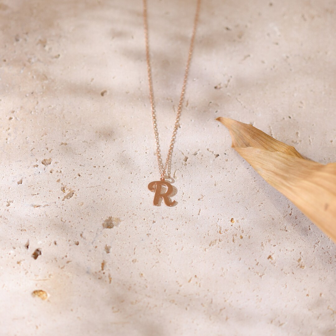 Letter Jewelry Custom Letter Charm Necklace Gold Color Etsy Sweden