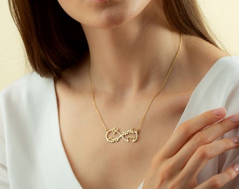 Personalisierte Unendlichkeits-Herzschlag-Halskette aus 925 Karat Sterlingsilber: Perfektes Geschenk für Sie, Freundin, Mädchen, Paar