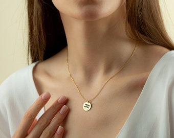 COLLIER DU ZODIAQUE, Collier en ARGENT, Collier de signe du zodiaque, Gardez l'amour près de votre coeur : Collier de signe du zodiaque avec lariat de coeur initial personnalisé