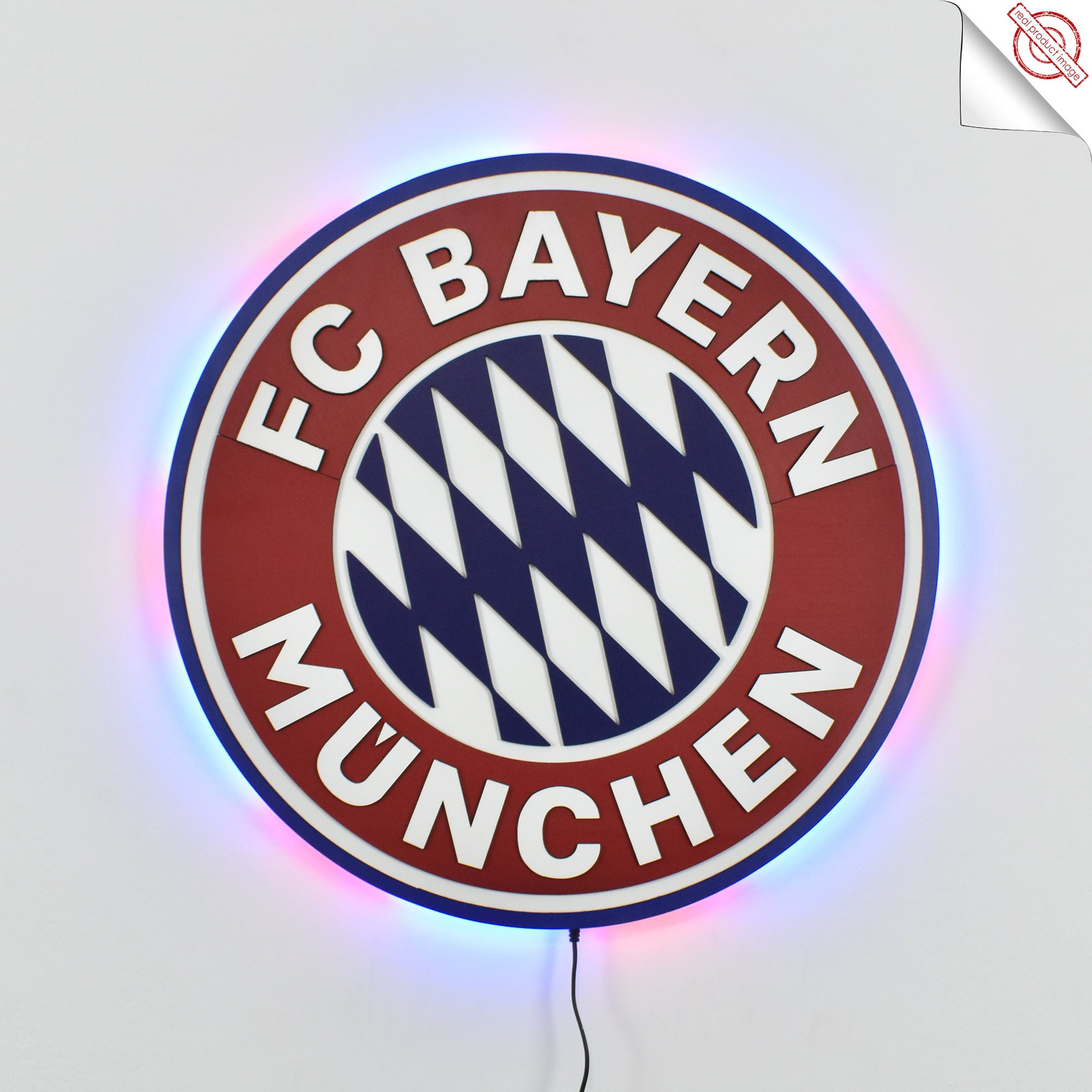 FC Bayern Munich Team Logo. 3D. Wall Art FC Bayern Munich. for Wall FC  Bayern München.bayern Munich Decor.led Light - Etsy