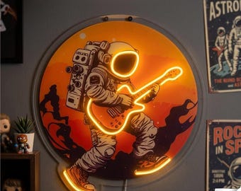 UV Printed Astronaut Neon Sign, LED Wall Art (48cmx48cm)