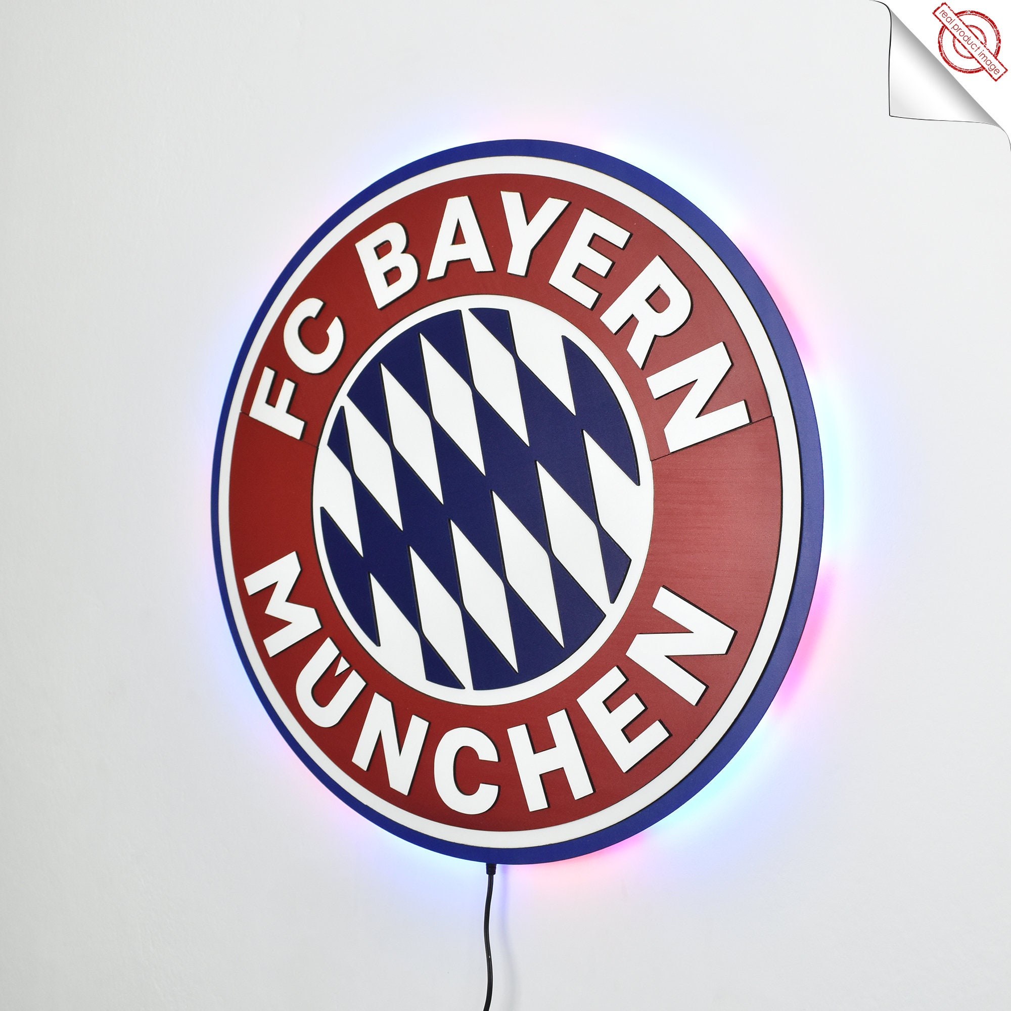 FC Bayern Munich Team Logo. 3D. Wall Art FC Bayern Munich. for Wall FC Bayern  München.bayern Munich Decor.led Light - Etsy