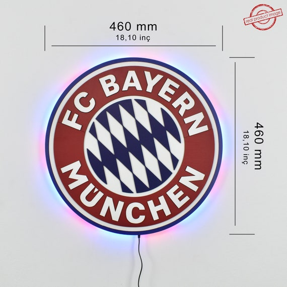 FC Bayern München Mannschaftslogo. 3D. Wandbild FC Bayern München