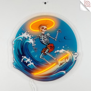 UV printed neon sign, Custom neon sign, LED Neon Signs, Acrylic Printed neon sign, Aesthetic neon light, Neon wall Art,Wall Hangings,surfing