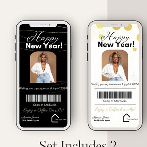 Carte texte de la carte d’agent immobilier de bonne année| Agent immobilier Nouvel An| Modèle Canva immobilier| Marketing immobilier du Nouvel An | Nouvel An 2024