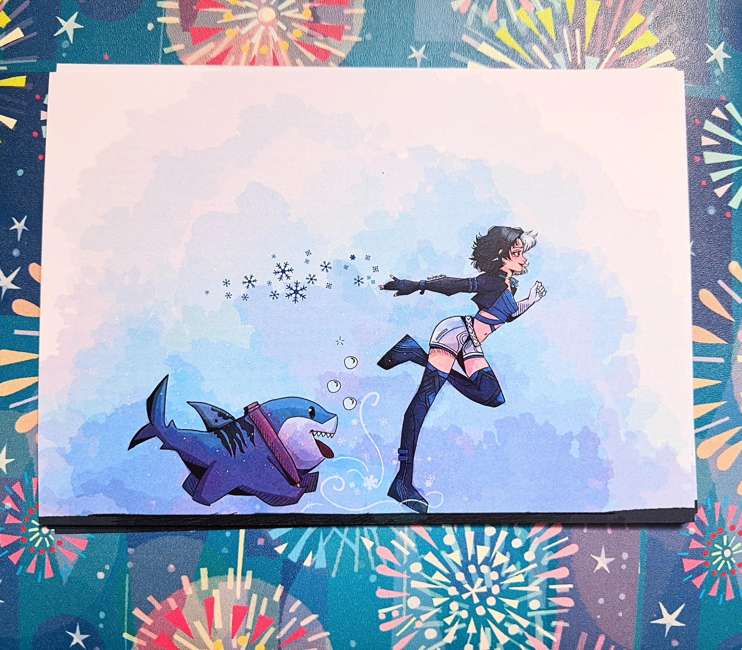 Marvel Rivals Luna Snow and Jeff the Landshark A6 prnt
