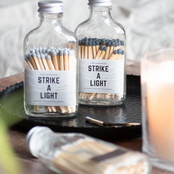 Safety Matches in Glass Jar - Various Colours - 70cm