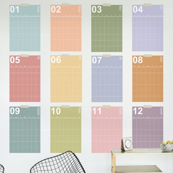 Colorful Calendar - Etsy