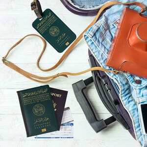 Algerian Custom passport cover, personalized luggage tag, travel gift set, travel gift, Algerian Passport