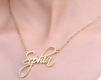 Collar chapado en oro de 18 quilates, collar de oro rosa, collar minimalista de oro, collar con nombre personalizado, collar delicado, regalo para novia, mejor amiga