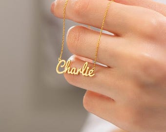 Collar con nombre en plata de ley, collar con nombre personalizado, regalo de 30 cumpleaños, collar con placa de identificación, regalo de amor, regalo de compromiso, regalo de dama de honor