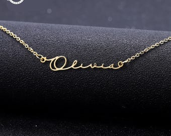 Collar con nombre personalizado, regalo para mamá, delicado collar de oro de 18 quilates, regalo para futura mamá, regalo de aniversario de bodas, regalo para hermana.