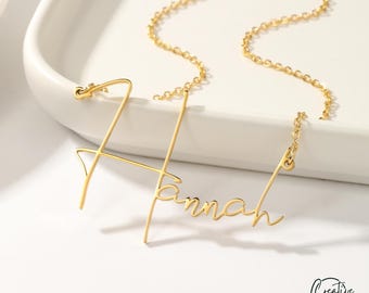 Collar con nombre personalizado, regalo para mamá, delicado collar de oro de 18 quilates, regalo para futura mamá, regalo de aniversario de bodas, regalo para hermana.