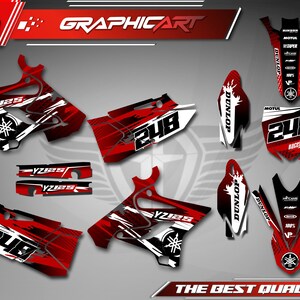 Graphics Kit for YAMAHA YZ 125/250 2015-2021 - Customize - Personalitation - Decals - Motorcycle - Stickers - YZ125/250 - Yamaha - Graphic