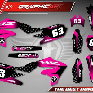 Graphics Kit for YAMAHA YZ250F 2019-2023 - YZ450F 2018-2022 - Customization- Decals- Stickers- Motorcycle - YZ250F - YZ450F - Yamaha