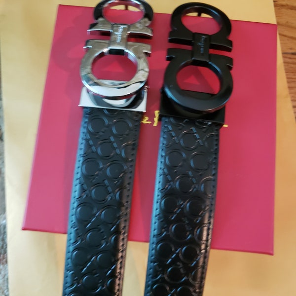 Designer Leather belt black regular buckle  24 - 38