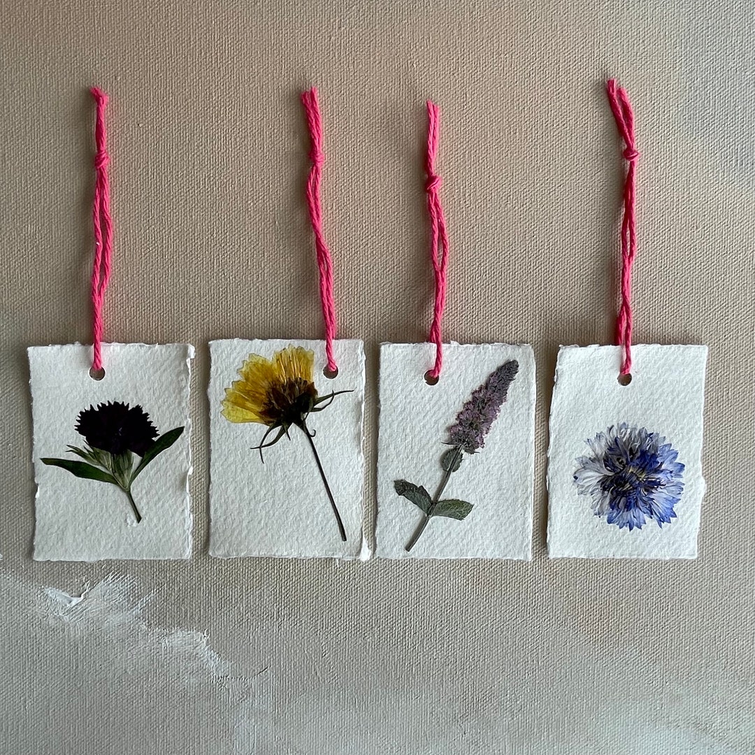 Pressed Flower Gift Tags Set of 4 Etsy